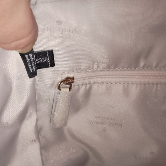 SOLD- Kate Spade Meringue Cream Off White  Shearling Trim Large Tote Bag Purse - Picture 10 of 16